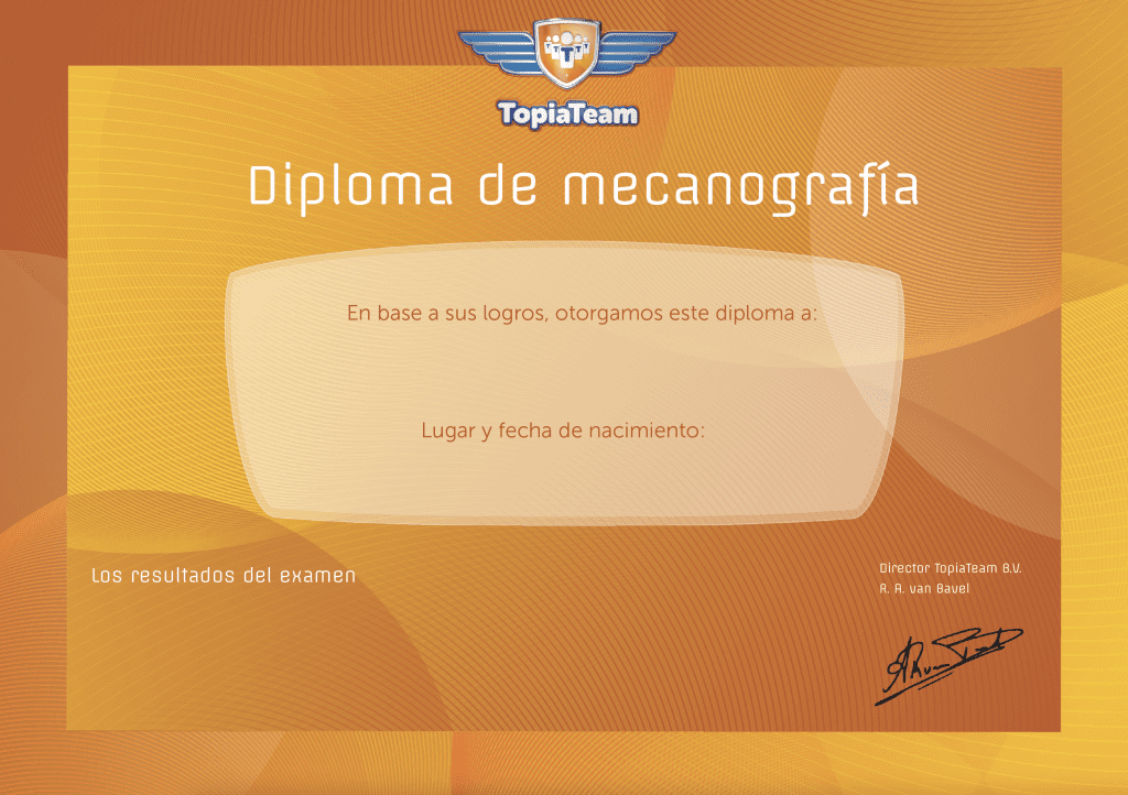 ¡Te garantizamos el diploma de mecanografía táctil con TypeTopia!