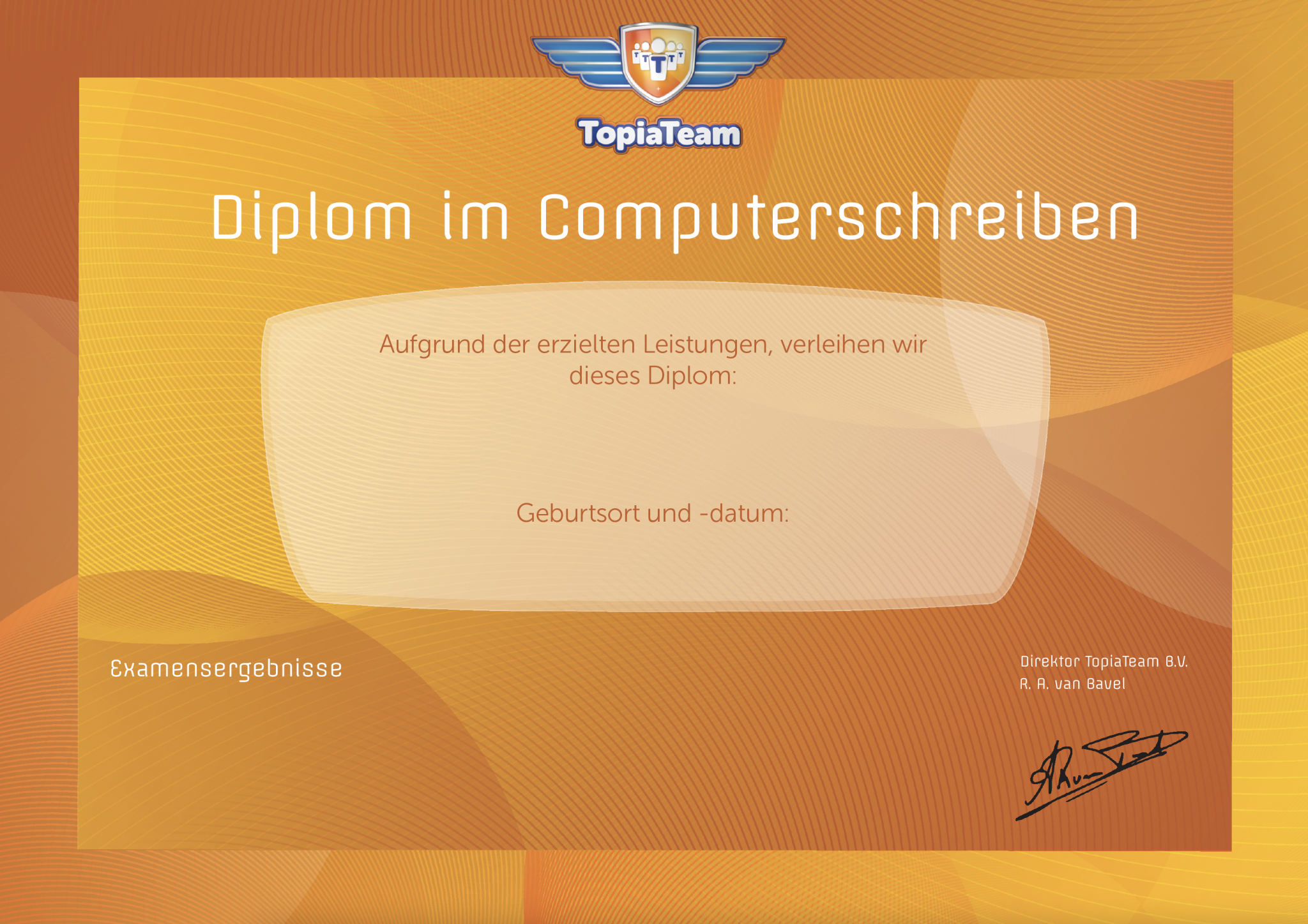ein Schreibdiplom bekommen